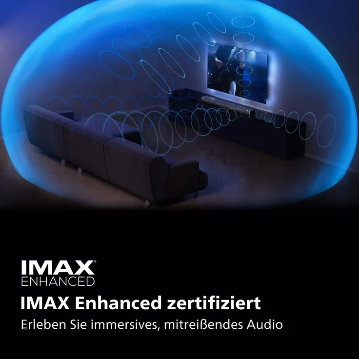 PHILIPS Audio Fidelio FB1 7.1.2-Kanal Soundbar mit Integriertern Subwoofer, 620W, Dolby Atmos,IMAX Enhanced, HDMI eARC, DTS Play-Fi, Built-in Spotify/Chromecast, Black, 120cm, 7,3cm und 12,5cm – Bild 5