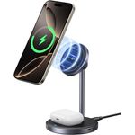 UGREEN MagFlow Qi2 15W iPhone Ladestation, kabelloses Ladegerät MagSafe-Kompatibel, 90° verstellbar, für iPhone 16/15/14/13/12, AirPods 4/3, 1M Kabel