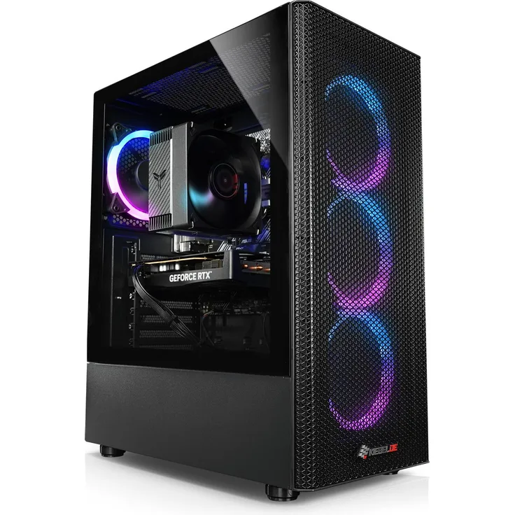 Kiebel Gaming PC Inferno 12, Intel Core i7-12700KF, 32GB DDR4, NVIDIA RTX 5060 Ti 8GB, 1TB SSD, Windows 11, Schwarz