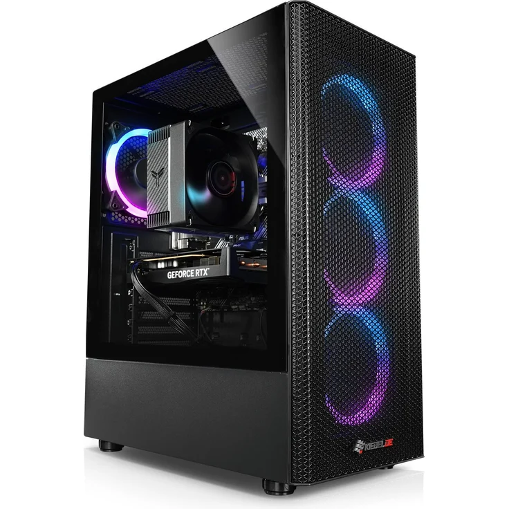 Kiebel Gaming PC Inferno 12, Intel Core i7-12700KF, 32GB DDR4, NVIDIA RTX 5060 Ti 8GB, 1TB SSD, Windows 11, Schwarz