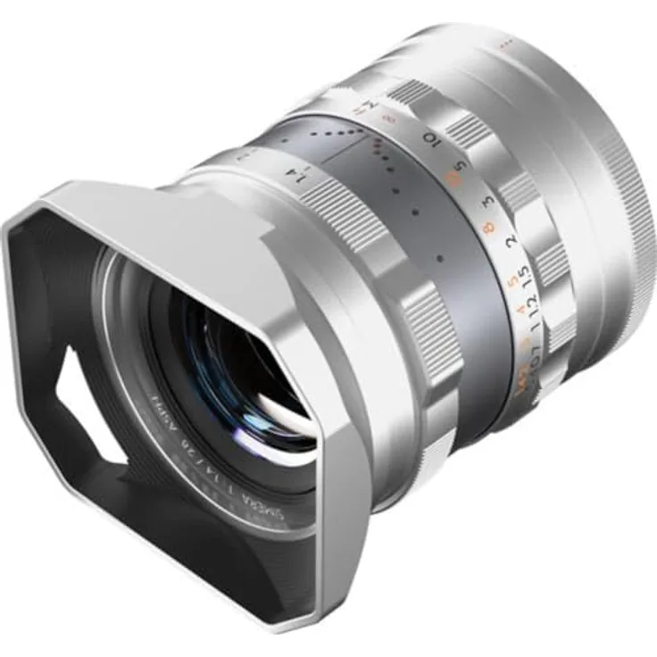 THYPOCH Full-Frame Photography Lens Simera 28mm f1.4 for Fujifilm X Mount - Silver mit großer Blendenöffnung und Click/ de-click Blenden Modus