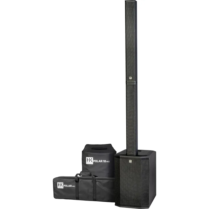 HK Audio Polar 10 MK2, kompaktes Säulen-PA-System mit 2000 W Leistung, Bluetooth und schwarzem Design