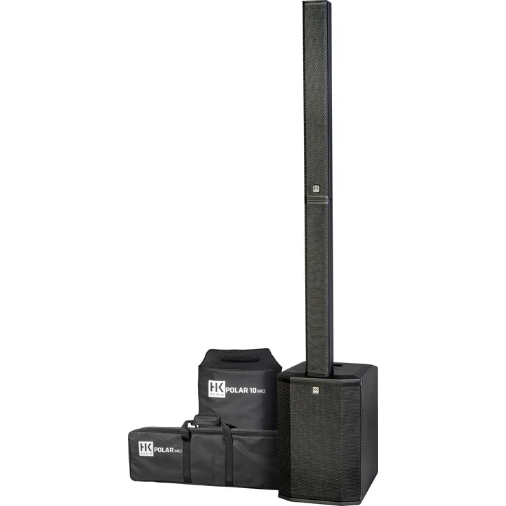 HK Audio Polar 10 MK2, kompaktes Säulen-PA-System mit 2000 W Leistung, Bluetooth und schwarzem Design