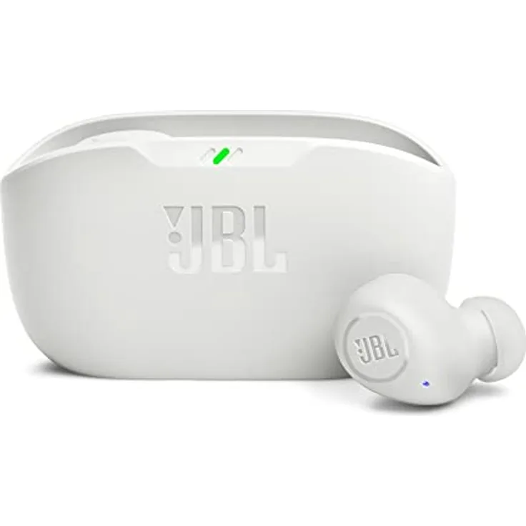 JBL Wave Buds – Kabellose In-Ear Ohrhörer mit IP54 und IPX2 Wasserdichtigkeit – Kraftvoller Bass und 32 Stunden Akkulaufzeit – In Weiß
