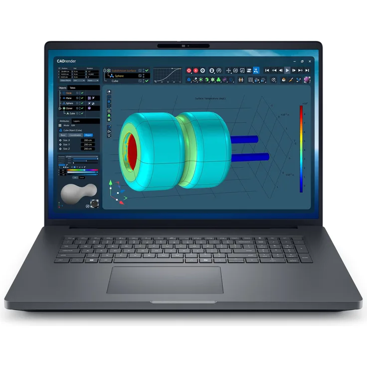 Dell PRO MAX PLUS 18 MB18250, 18" Notebook mit Intel Core Ultra 7, 32 GB RAM, 1 TB SSD und Quad HD+ Display, Schwarz