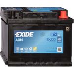Exide EK620 Start-Stop AGM, 12V Autobatterie mit 62Ah Kapazität und 680A Kälteprüfstrom