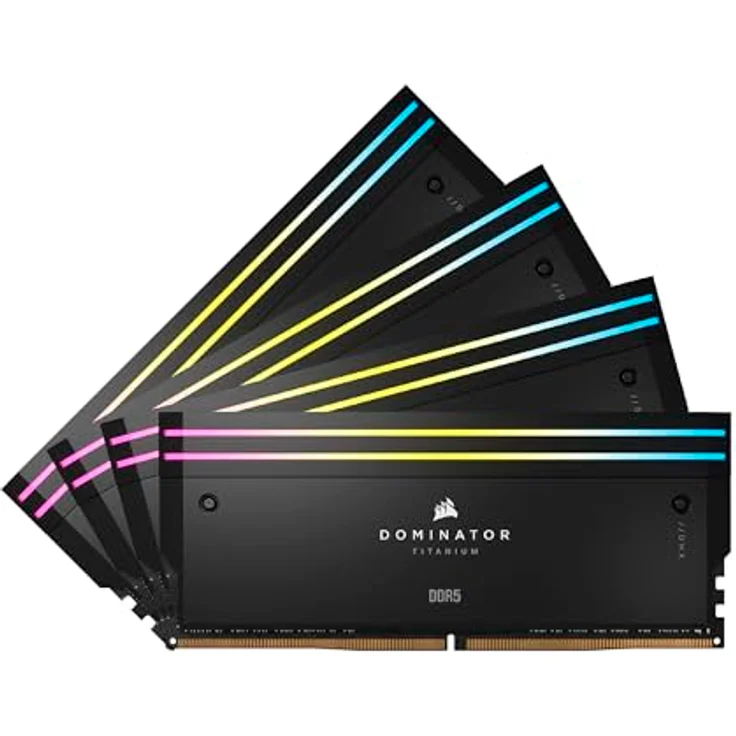 CORSAIR Dominator Titanium RGB DDR5 RAM 64GB (4x16GB) DDR5 6000MHz CL36 Intel XMP iCUE-Kompatibler Computerspeicher - Schwarz (CMP64GX5M4B6000C36) – Bild 1