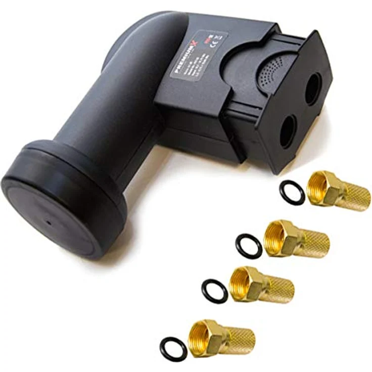 PremiumX PXS60 Satelliten-Komplettanlage 60cm, Stahl Hellgrau, SAT Twin LNB für 2 Teilnehmer, wasserdicht und UV-beständig – Bild 2