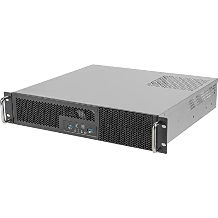 SilverStone SST-RM23-502-MINI, Rackmount Server Gehäuse 2U für Micro-ATX mit 2x 5,25-Zoll-Laufwerken, schwarz – Bild 1