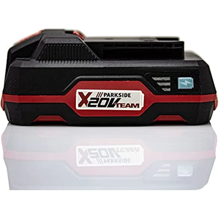 Parkside Akku 20V 2,0Ah Lithium-Ionen Batterie PAP 20 A1 Ladezustandandanzeige Ersatzakku für Parkside Geräte Werkzeuge mit Ladekabel 21,5 Volt 2,4A Ladegerät PLG 20 A1 (Akku)