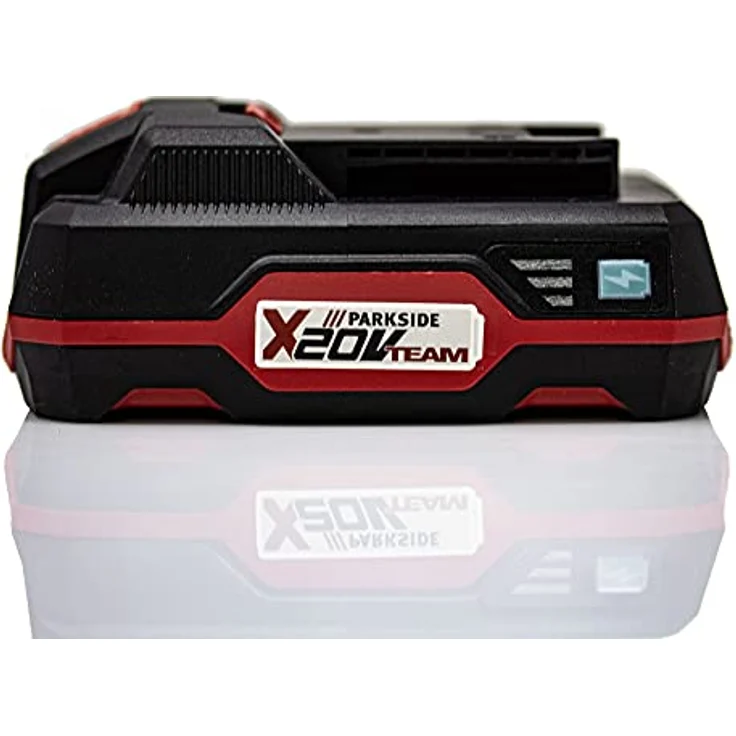 Parkside Akku 20V 2,0Ah Lithium-Ionen Batterie PAP 20 A1 Ladezustandandanzeige Ersatzakku für Parkside Geräte Werkzeuge mit Ladekabel 21,5 Volt 2,4A Ladegerät PLG 20 A1 (Akku) – Bild 1