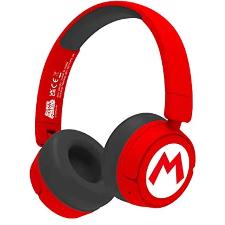 OTL Technologies SM1016 Super Mario Kabellose Kinder-Kopfhörer, Rot