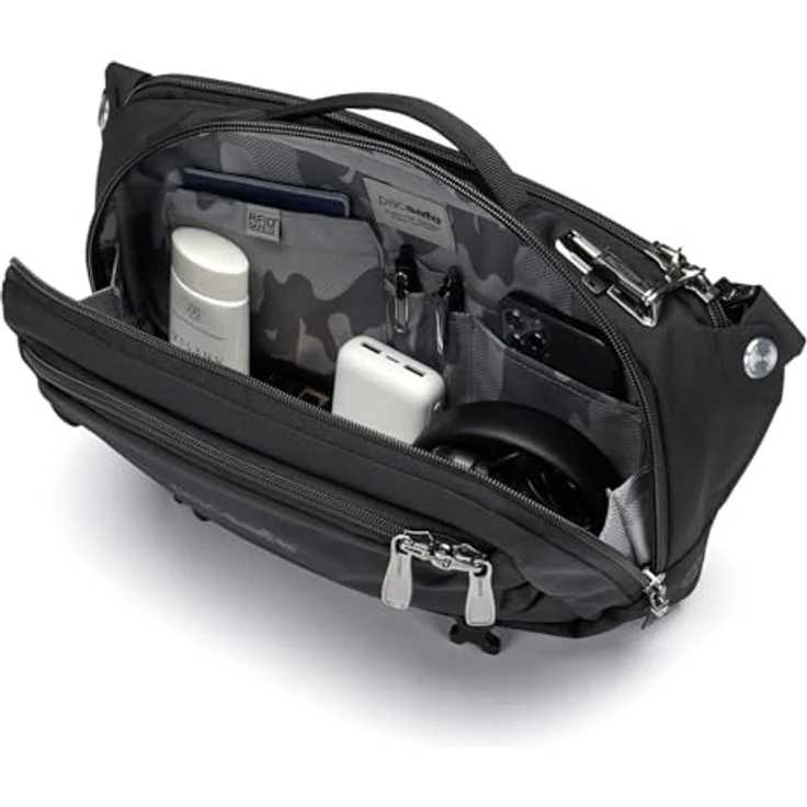 Pacsafe EXP 12 Sling, Notebook Tasche für 33,0 cm (13"), Schwarz, mit Roobar Deluxe Schließsystem und schnittfesten Materialien – Bild 7