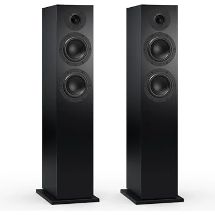 Nubert nuBoxx B-60 | Schwarze Standlautsprecher | 2 Stück Passivboxen | Kompakte Design für Moderne Wohnzimmer | Lautsprecher bis 35 Hz (-3dB) | Ideal im Heimkino – Bild 1