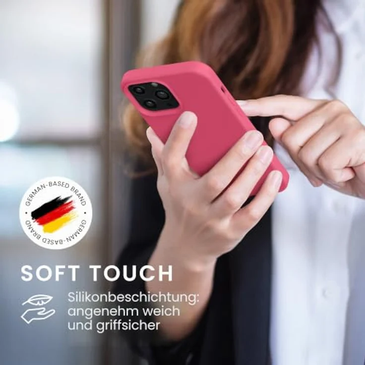 kwmobile Handyhülle für iPhone 13 Pro Max – Silikon Case in Awesome Pink, flexibel und rutschfest, kabelloses Laden – Bild 4