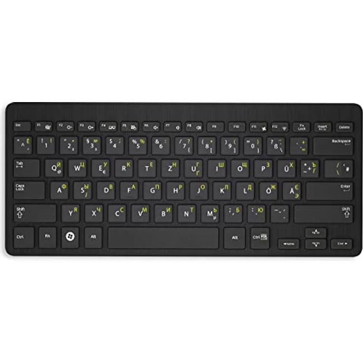 Ukrainische/Russische Tastaturaufkleber für MAC (14x14mm), transparent mit Schutzlack, GELB – Bild 3