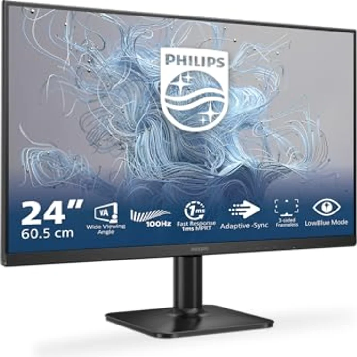 Philips 24E2N1100LB - 24 Zoll Full HD Monitor, Adaptive Bildsynchronisation, 100 Hz, schwarz – Bild 1