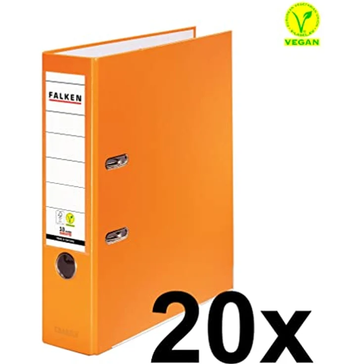 Falken Aktenordner PP-Color A4, 80mm Rücken, Orange Einsteckschild, strapazierfähig, FSC-zertifiziert – Bild 3