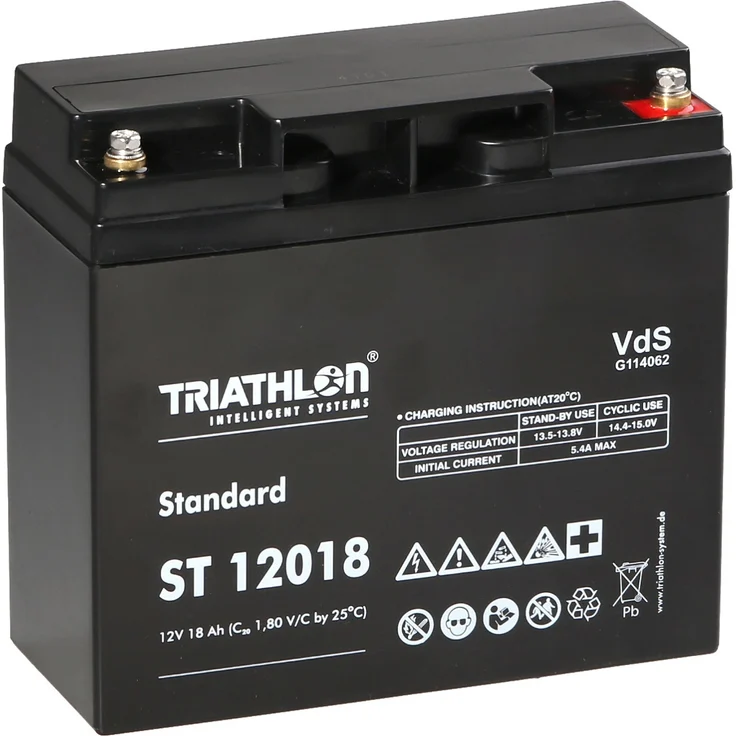 Güde Batterie MP 18-12, 12 V 18 AH wartungsfreie Blei-Säure-Batterie für Stromerzeuger GSE 5500 DSG und GSE 6700
