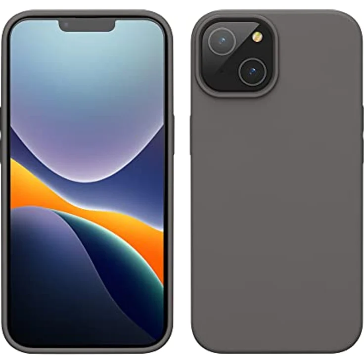kwmobile Handyhülle für iPhone 14, Silikon Case in Stone Dust - Anti-Rutsch, kabelloses Laden, stoßfest – Bild 1
