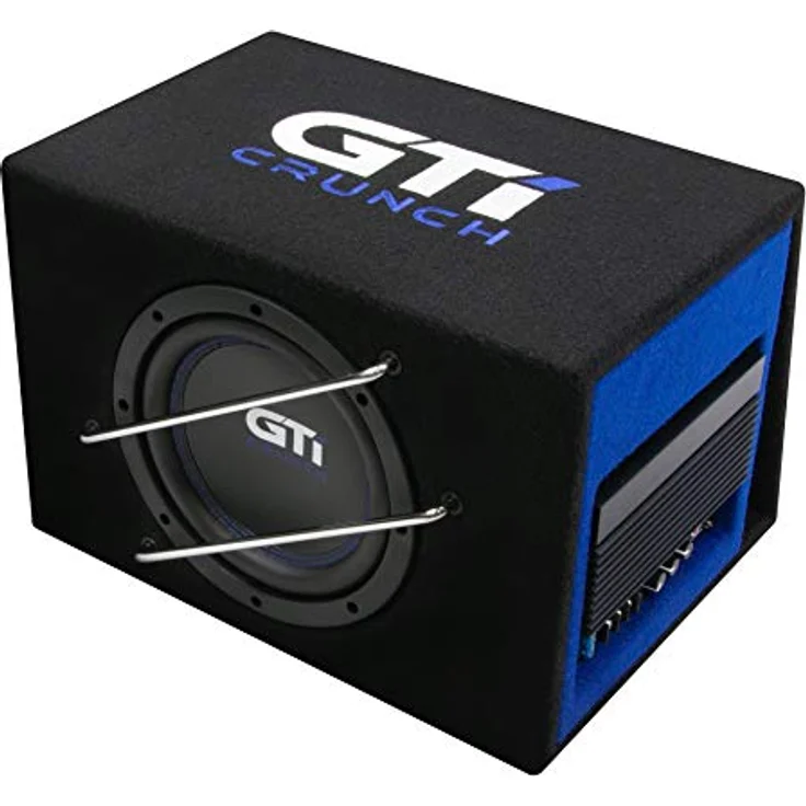 Crunch GTI 800A Aktivsubwoofer, 20 cm Bassreflex Subwoofer mit 200 W RMS, regelbarem Bass-Boost und Tiefpass – Bild 2