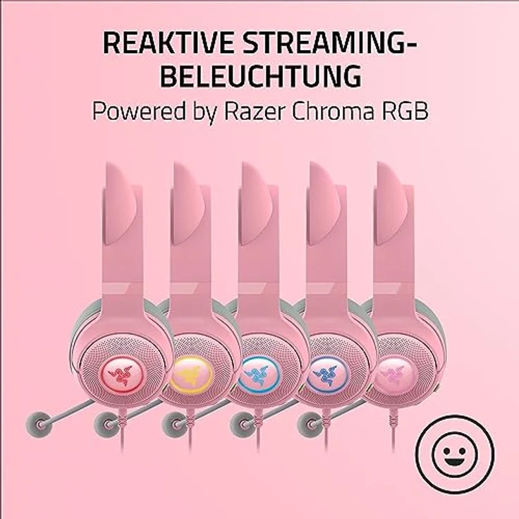 Razer Kraken Kitty V2 - Kabelgebundenes RGB-Headset mit Katzenohren (Reaktive Streaming-Beleuchtung, Razer HyperClear Mikro, TriForce 40-mm-Treiber, 7.1 Surround Sound) Quartz – Bild 3