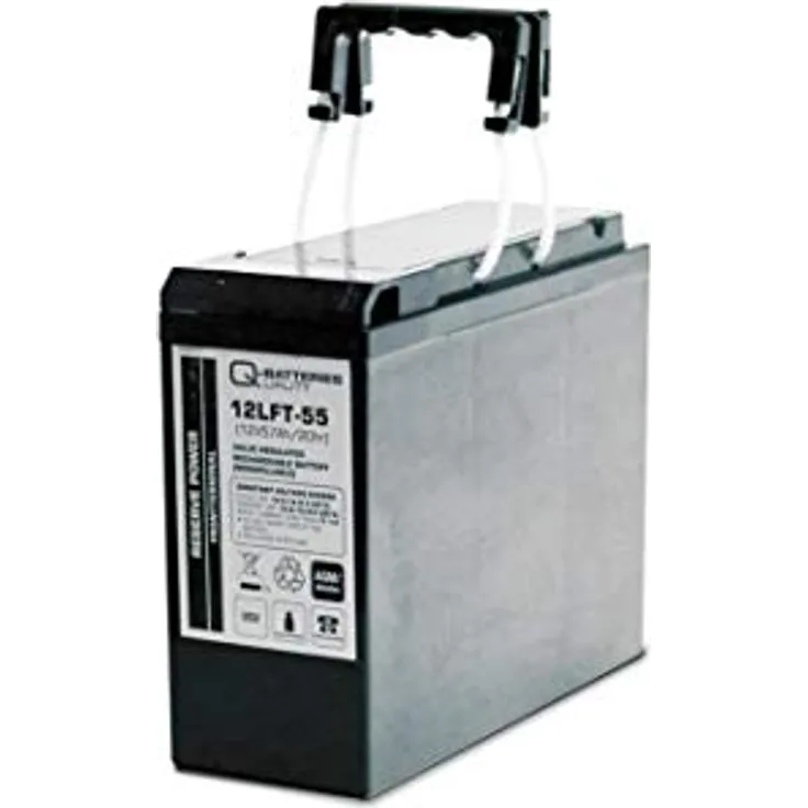Q-Batteries 12LFT-55 12V 55Ah AGM Frontterminal Blei Akku 10-Jahrestyp VRLA