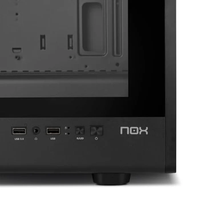 NOX Infinity IOTA Semitorre Mesh ARGB, schwarzes ATX Tower-Gehäuse mit 4x 120 mm Lüftern und gehärtetem Glas – Bild 6