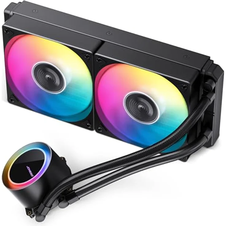 Jonsbo TG-240 All-in-One-PC-Wasserkühlung, Schwarz, 240-mm-Radiator mit RGB-Beleuchtung und zwei vorinstallierten Lüftern, kompatibel mit AMD und Intel Sockeln – Bild 4