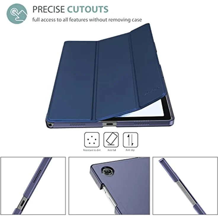 ProCase Hülle für Galaxy Tab A8 10.5” (SM-X200/X205) 2022, Dreifach Falt Klapp Schutzhülle, ultra dünn, leicht, mit Translucent Frosted Rückseite - Navy – Bild 3