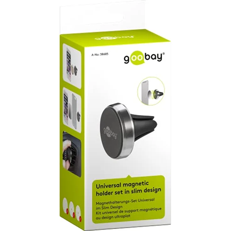 Goobay 38685 Magnethalterungs-Set Universal im Slim Design für Smartphone Auto schwarz-silber – Bild 10