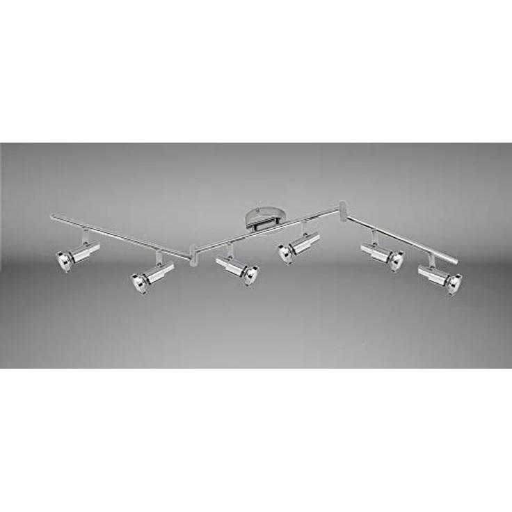 Trango 6-flammig 2991-68SD LED Deckenleuchte *OSCAR* in Chrom-Optik inkl. 6x 5 W 3-Stufen dimmbar GU10 LED Leuchtmittel - Wohnzimmer Lampe schwenkbar – Bild 4