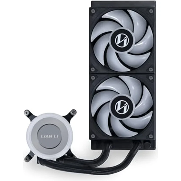Lian-Li GA II Lite RGB AiO Wasserkühlung - 240mm, schwarz, Hochleistungs-Pumpe mit 16 LEDs und hochdichtem Aluminium-Kühler – Bild 3