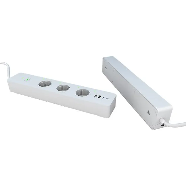 Woox Steckdosenleiste R6132 Intelligente Steckerleiste 3 AC-Ausgänge Type F 1,5 m 3680 W Weiß (3 x USB, Alexa-kompatibel)