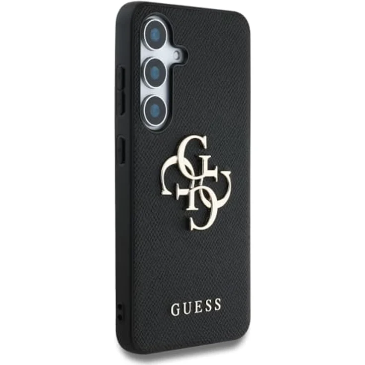 CG MOBILE Unter Lizenz Guess Hülle für S25 Plus Schwarz Grained Big 4G Logo Small Classic Logo - Handyhülle aus Leder / TPU / PC – Bild 5