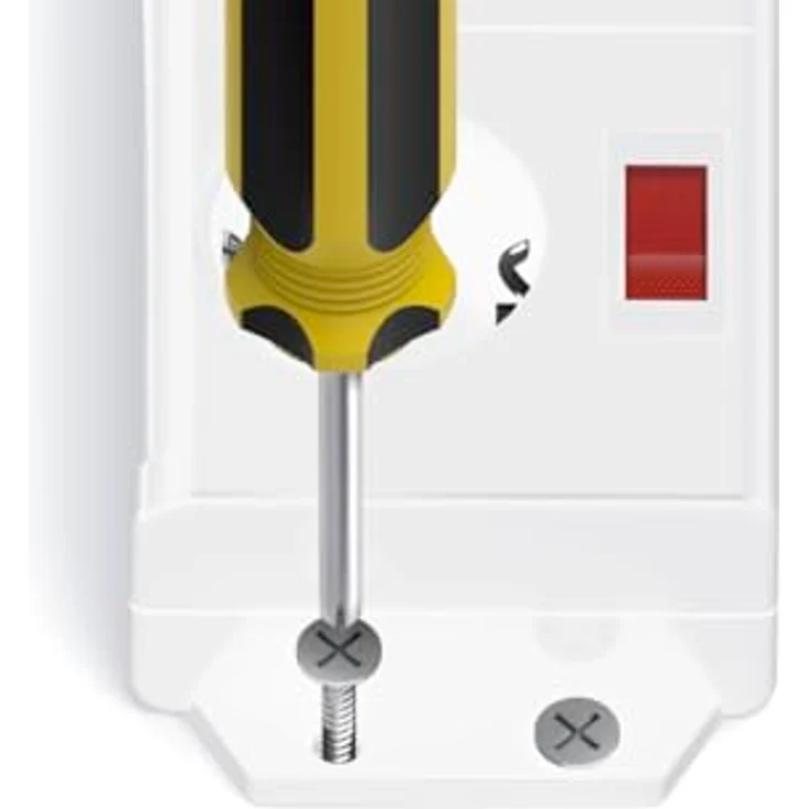 Hama Steckdosenleiste, 4-fach, Schalter, Wandmontage, 1,4m (Steckdosenleiste mit Schalter, einzeln schaltbar, 4 fach, Mehrfachsteckdose, Mehrfachstecker, mit Berührungsschutz, beleuchtet, 90°) weiß – Bild 2