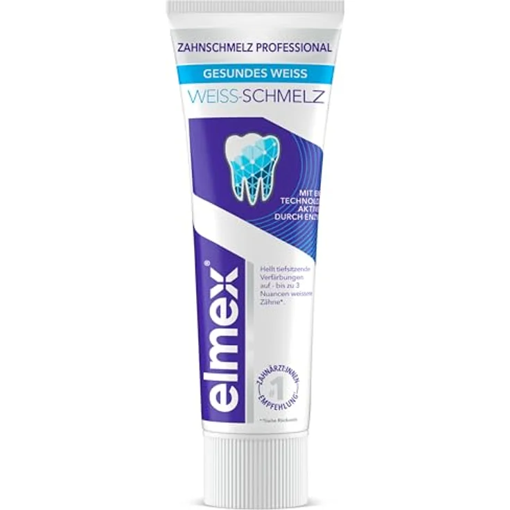 elmex Zahnpasta Opti-Schmelz Professional Weiss-Schmelz, 75ml - Remineralisierung, bis zu 3 Nuancen weißere Zähne, stark gegen Verfärbungen – Bild 2