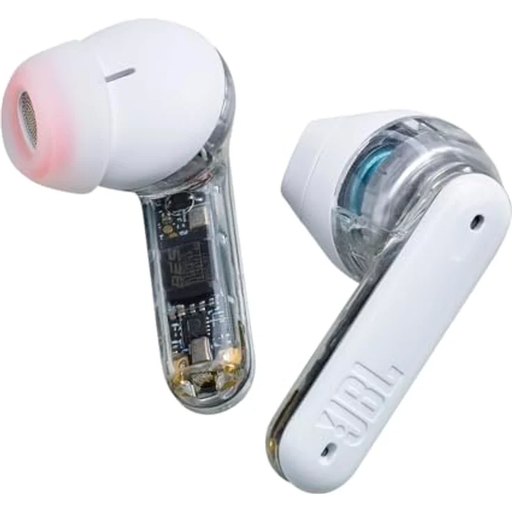 JBL Tune Flex True Wireless Noise Cancelling Earbuds, Pure Bass, ANC + Smart Ambient, 4 Mikrofone, 32H Batterie, wasserabweisend & schweißfest, Bequeme Passform - Ghost White, JBLTFLEXGWHT – Bild 5