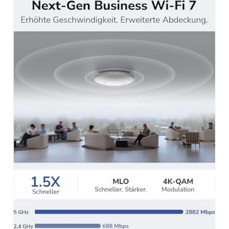 Cudy BE3600 Dualband-Deckenhalterung, Wi-Fi 7 Access-Point mit 3600 Mbit/s, 2,5 G Port, MU-MIMO, Cudy APP-Steuerung, PoE- und DC-betrieben – Bild 4