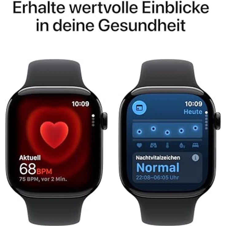 Apple Watch Series 11 GPS, 46 mm, Aluminiumgehäuse Diamantschwarz, Sportarmband Schwarz - M/L – Bild 4