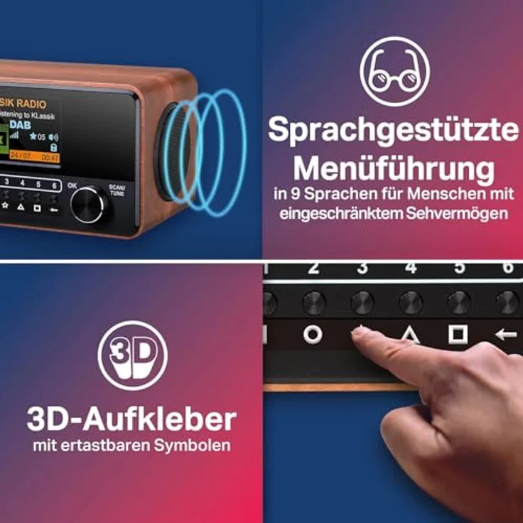 Albrecht DR 866 Senior Digitalradio holz-schwarz (DAB+, UKW), Radio, Braun, Schwarz – Bild 4