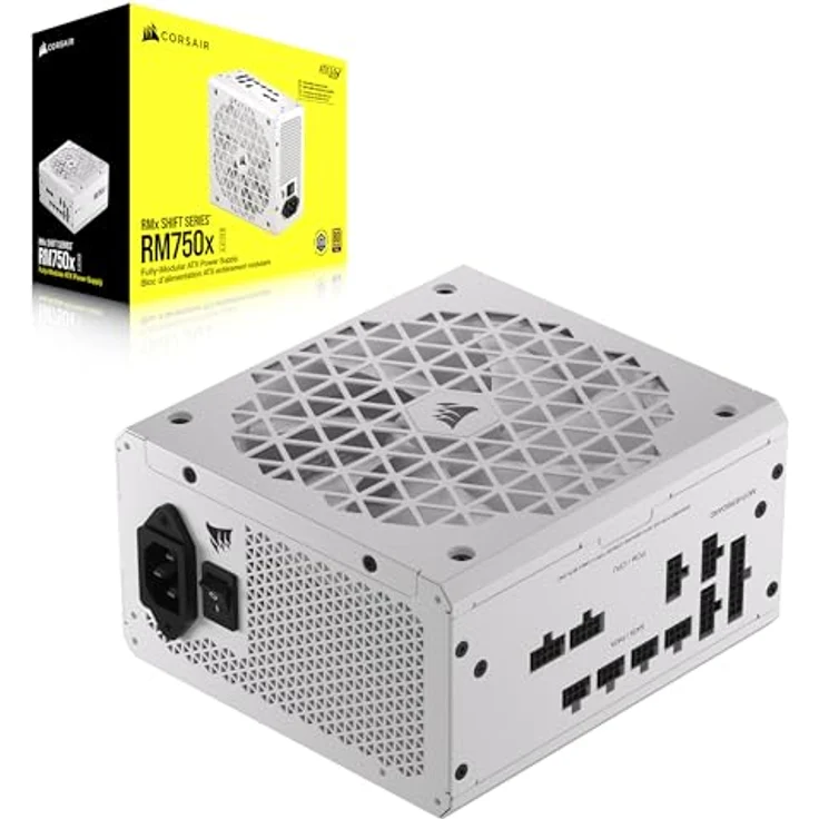 Corsair RM750x Shift Vollmodulares ATX-Netzteil - Modulare Seitenschnittstelle - ATX 3.0- & PCIe 5.0-kompatibel - Null-Drehzahl-Lüftermodus - 105°C-Kondensatoren - 80 Plus Gold-Effizienz - Weiß – Bild 1