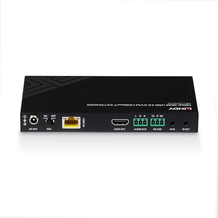 LINDY 38389 KVM Extender, 150m Cat.6, HDMI 4K60, IR, RS232 & Audio, Receiver – Bild 4