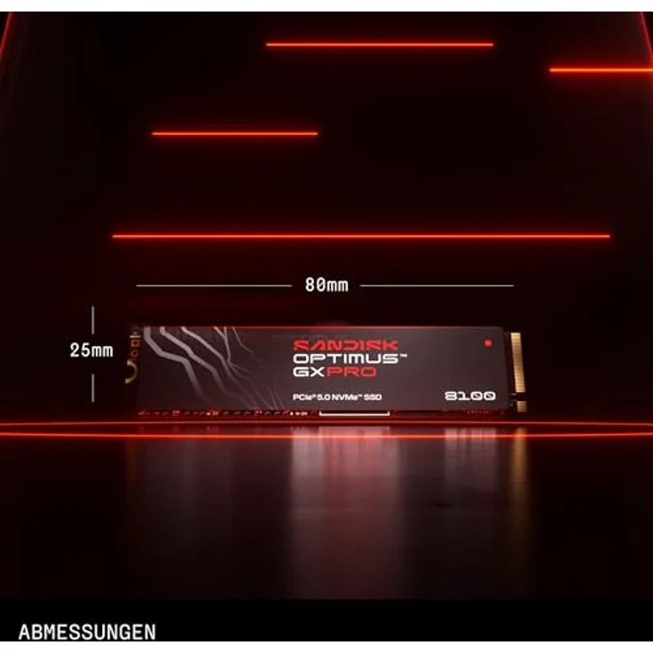 SanDisk Optimus GX PRO 8100, PCIe Gen 5 NVMe SSD, 2 TB, bis zu 14.900/14.000 MB/s, TLC 3D CBA NAND, bis zu 1.200 TBW – Bild 2