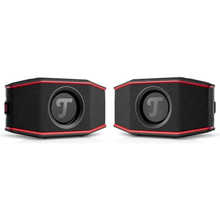 Teufel ROCKSTER GO 2 Stereo Set Bluetooth Speaker - Tragbarer Lautsprecher für draußen, mit Langer Akkulaufzeit (28 h), Wasserdicht IP67, Wireless Musikstreaming, USB Soundcard, Outdoor - schwarz/rot – Bild 1