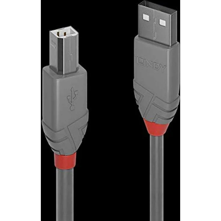 2m USB 2.0 Typ A an B Kabel Anthra Line (36683) – Bild 5