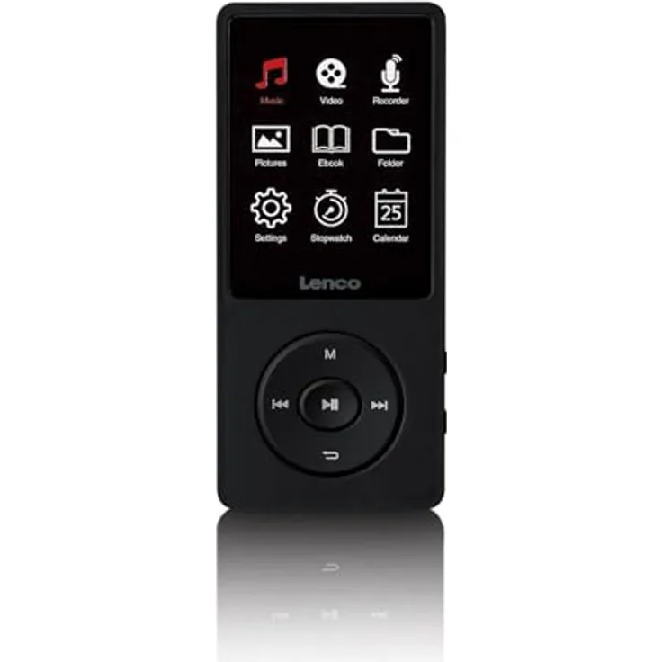 Lenco Xemio-669BK MP4-Player, 8GB Speicher, 6,1 cm TFT-LCD-Display, integriertes Mikrofon, schwarz