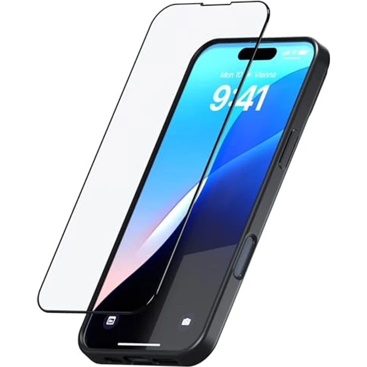 SP CONNECT Glass Screen Protector für iPhone 16 Plus, kratzfest und hitzebeständig, inklusive Mikrofasertuch und Reinigungstuch – Bild 1