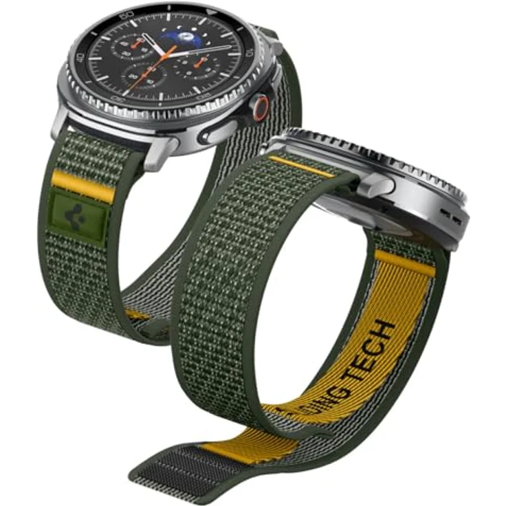 Spigen Athlex Air Armband für Samsung Galaxy Watch 8 44mm/40mm, 8 Classic 46mm (2025) - Hochwertiges Stoffarmband mit sicherem Klettverschluss, Actives Grün – Bild 1