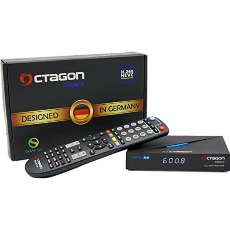 Octagon SFX6008 IP Full-HD H.265 HEVC, E2 Linux Set-Top Box & Smart Internet TV Receiver, Sat to IP TV Client Support, DLNA, YouTube, Web-Radio, HDMI, schwarz – Bild 2
